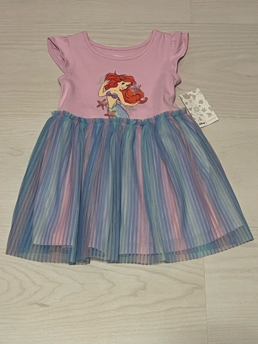 jumping beans Pink Dress with Multicolor Pastel Tulle Skirt